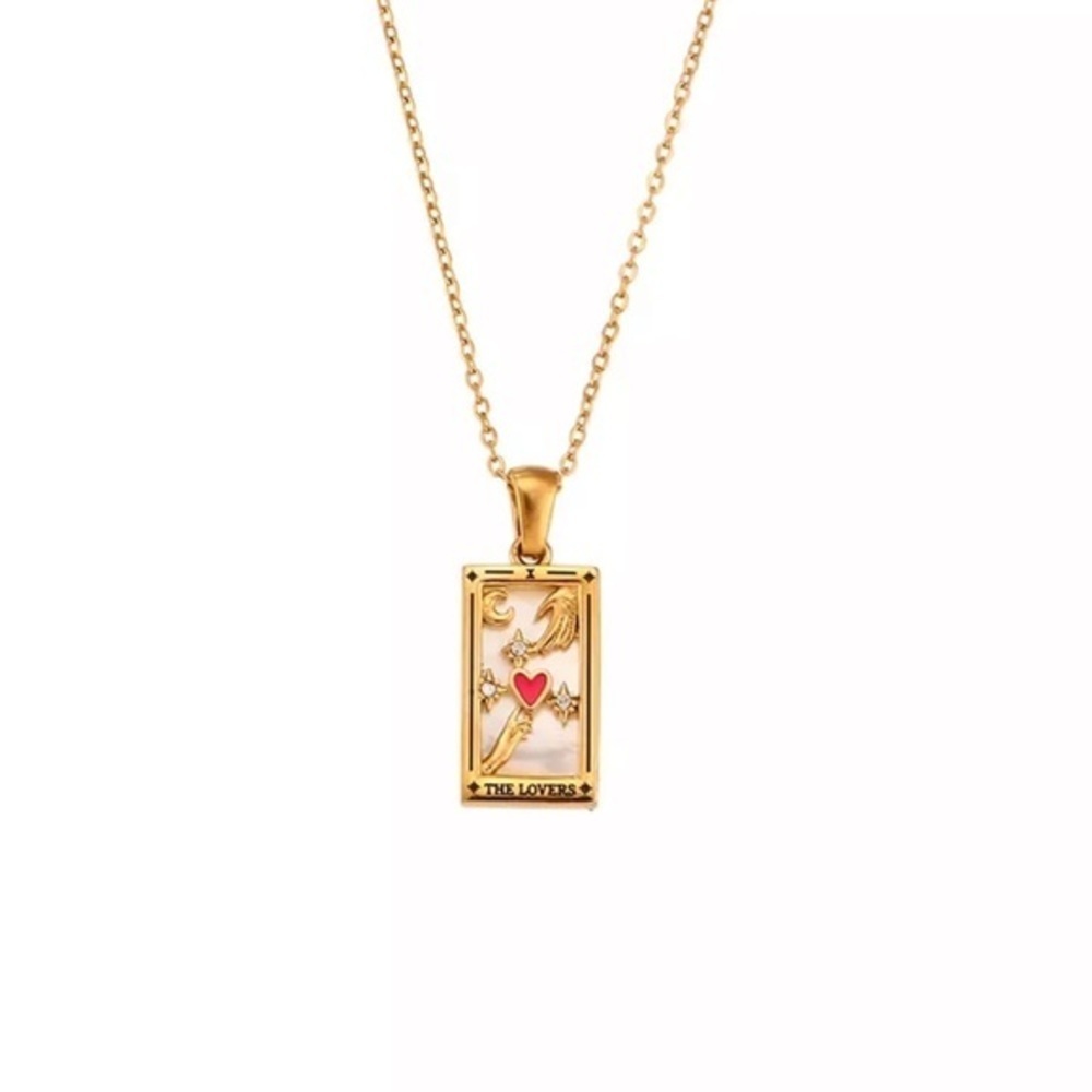 - The Lovers Tarot Necklace‎